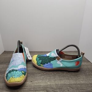 Uin Slip On Shoes Comfort Van Gogh Wheatfield with Cypresses Womens 8 New